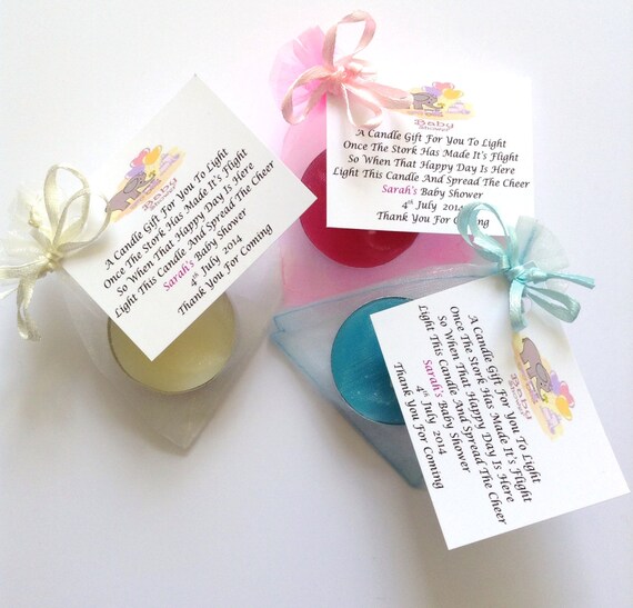 5 X Personalised Scented Candle Baby Shower Favours Gifts For Your Guests Free Uk Postage