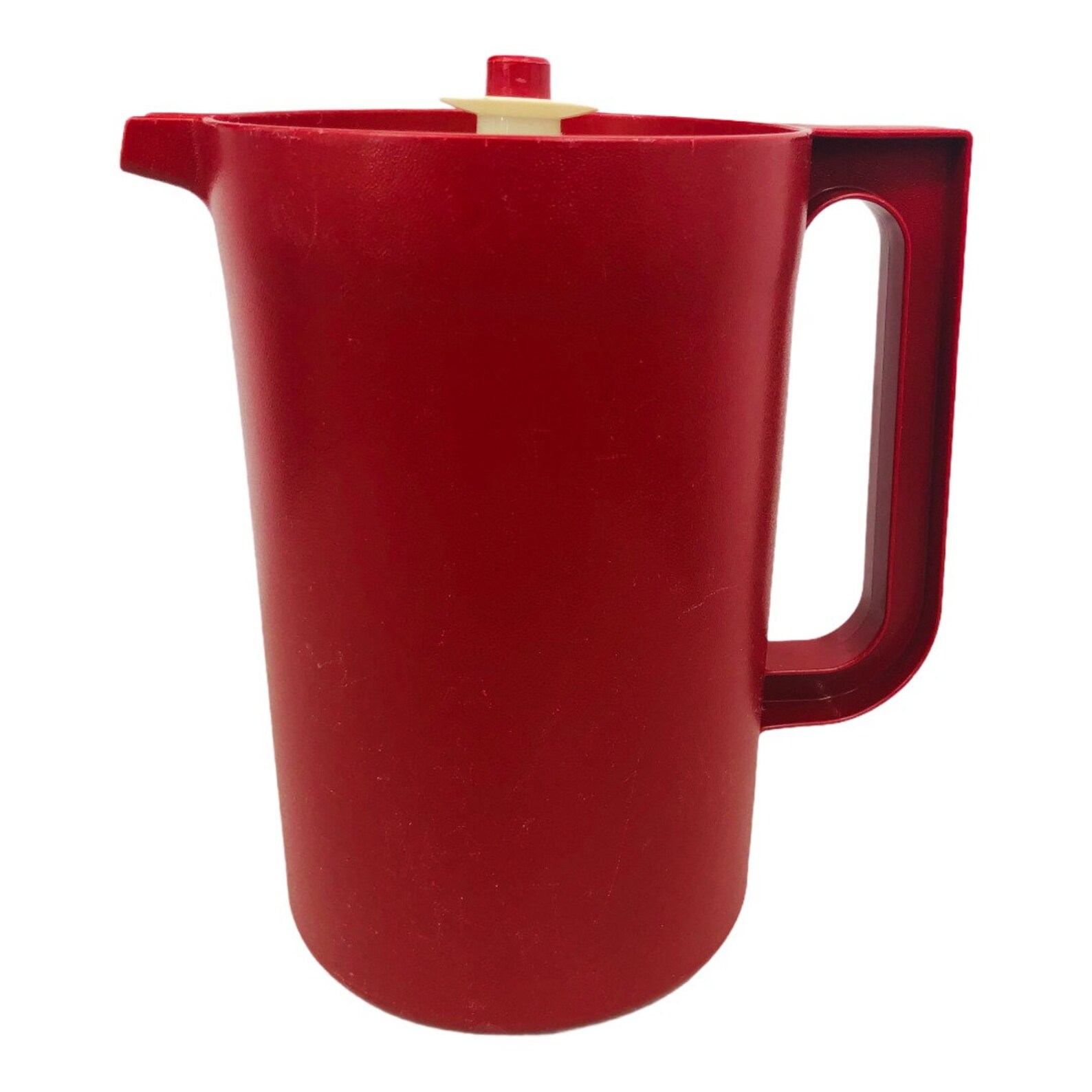 Vintage Tupperware 2 Quart Pitcher With Lid Drink Storage Red Etsy