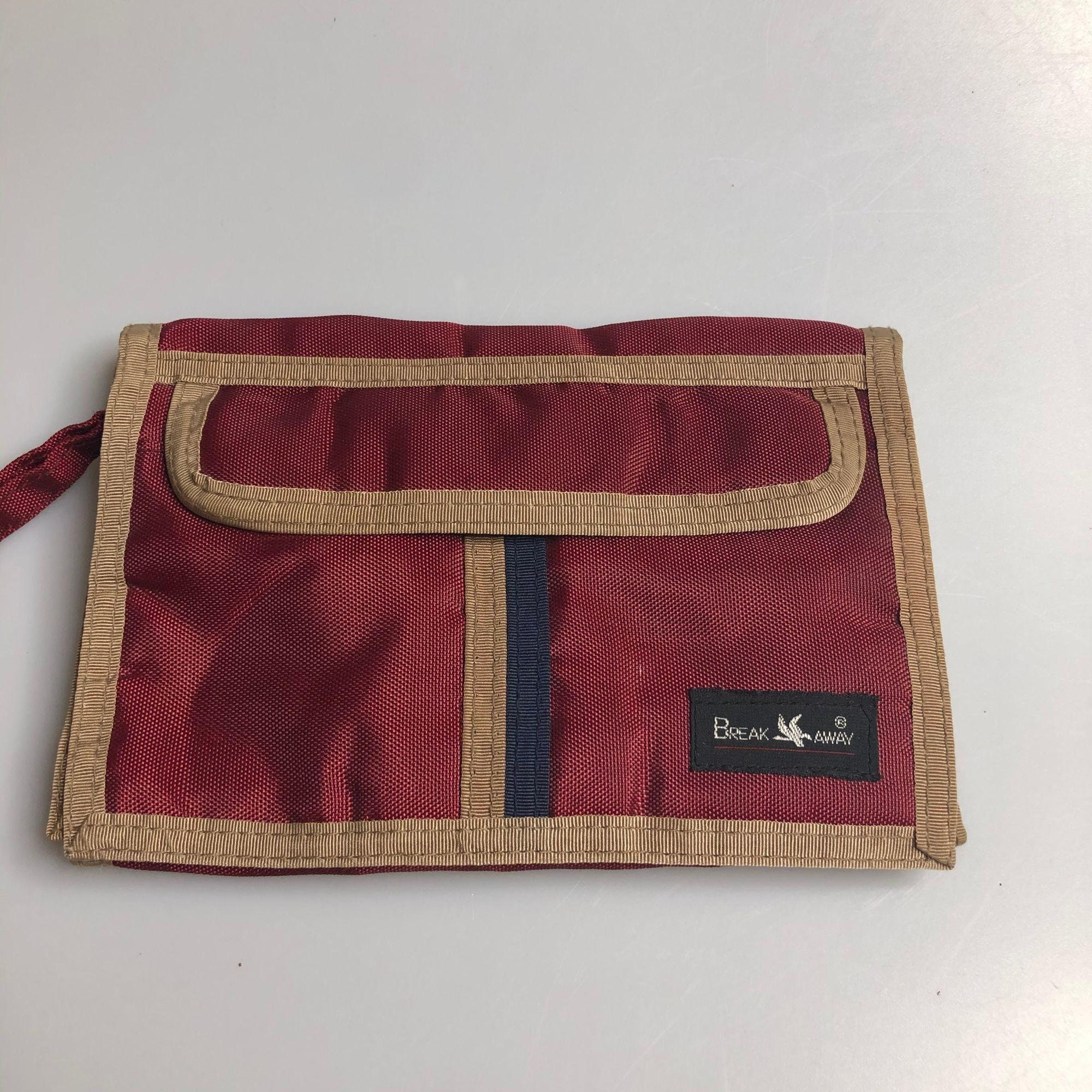 80s Vintage Red and Black Nylon Canvas Wallet 