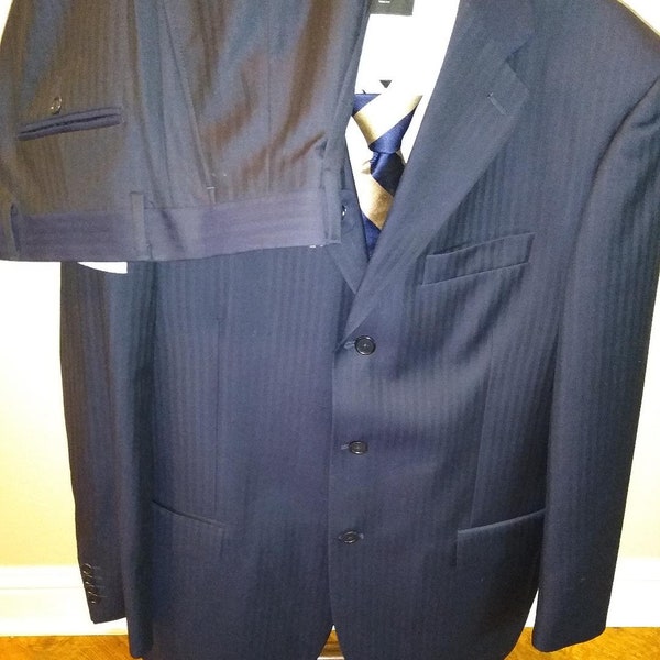 Vintage Galante Uomo Italian Made 3 Button Suit Sz 42R