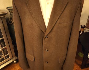 Vintage Joseph & Lyman 100% Cashmere Brown Blazer Sz 44L.