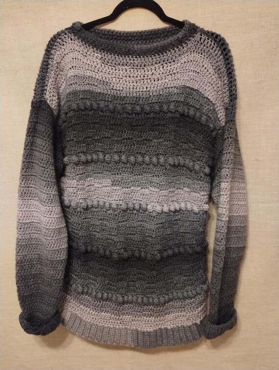 Buy Vintage Handmade Crocheted Oversize Bulky Pullover Sweater Sz 
