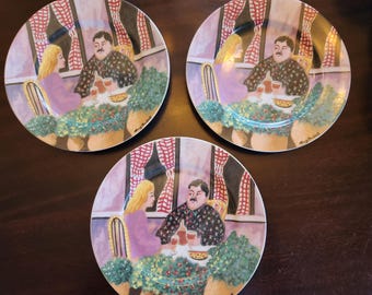Hand Painted Porcelain Dinner Plate by GUY BUFFET for William