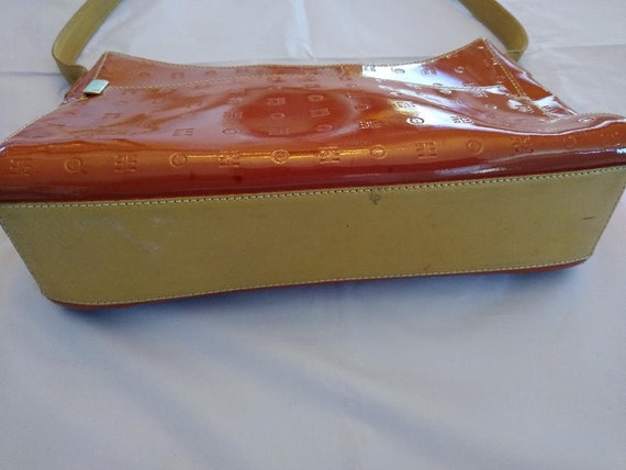 Arcadia Italian Made 2-Tone Patent Leather Handbag - image 3