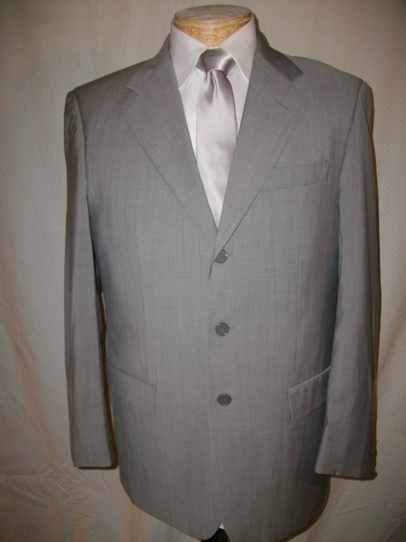 Vintage Christian Dior Men's Gray 3 Button Blazer Sz … - Gem