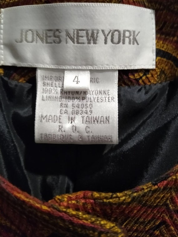 Vintage 80's Jones New York Paisley Jacket Sz 4 - image 3