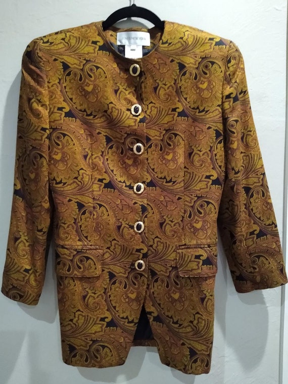 Vintage 80's Jones New York Paisley Jacket Sz 4 - image 1