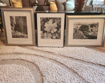 Lot pf 3 Ansel Adams Professionally Framed Poster Art.