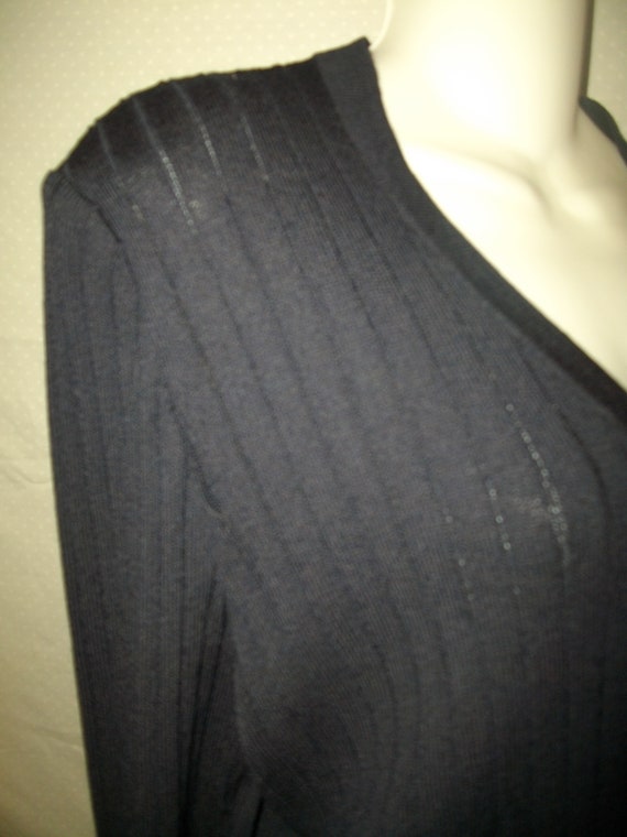 Vintage St. John Wide Ribbed Button Front Knit Ca… - image 2