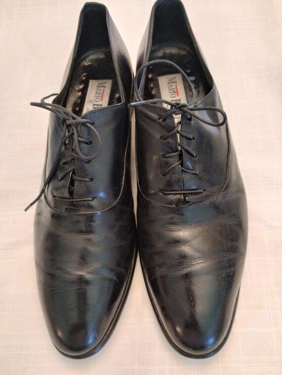 Vintage Mario Bruni Black Lace up Oxford Shoes Sz 11 S  display picture 1