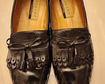 Vintage Domani by Johnston & Murphy Woven Tasseled Slip-on Loafers Sz 10.