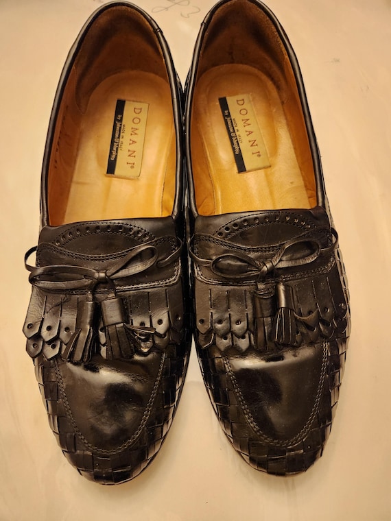 Vintage Domani by Johnston & Murphy Woven Tasseled Slip-on Loafers