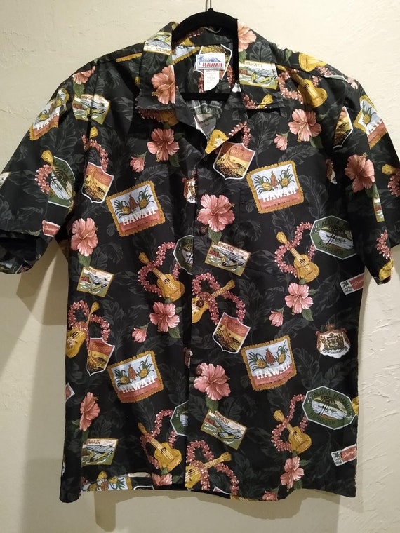 Vintage 70's Rare 100% Cotton Hawaiian Shirt Sz L