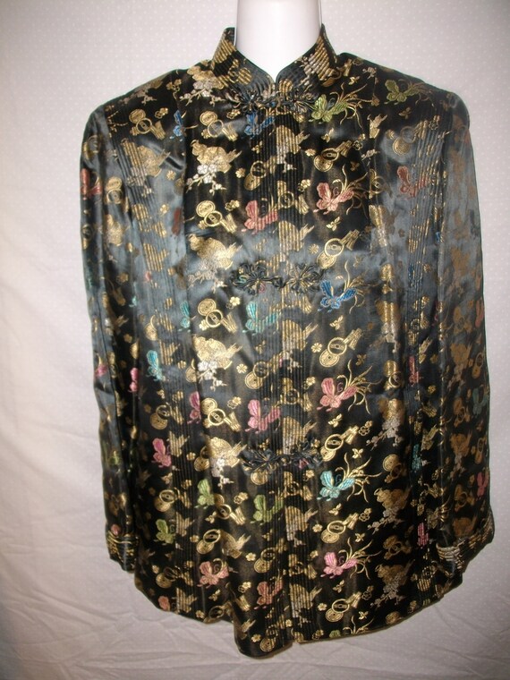 Vintage 40's Ying Tai Co. 100% Silk Mandarin Colla