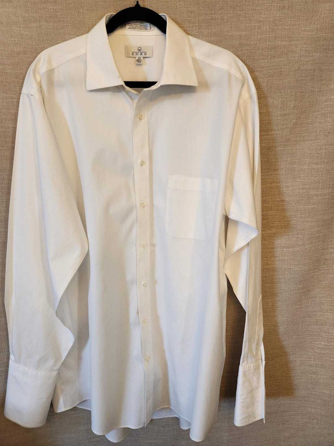 Vintage Enro Non-iron Pinpoint White Dress Shirt Sz 17/36-37 Tall. - Etsy  Canada