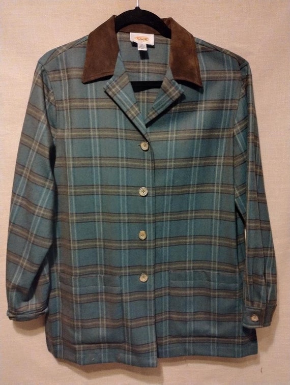 Vintage Talbots 100% Wool Plaid Jacket Sz 10