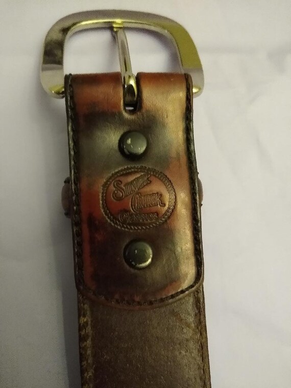 Vintage Silver Creek Western 100% Leather Belt Sz 34 - Etsy display picture 1