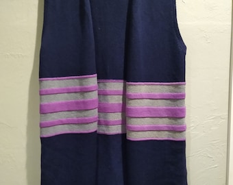 Vintage 70's St. John Long Open Front Knit Sleeveless Cardigan Sz L