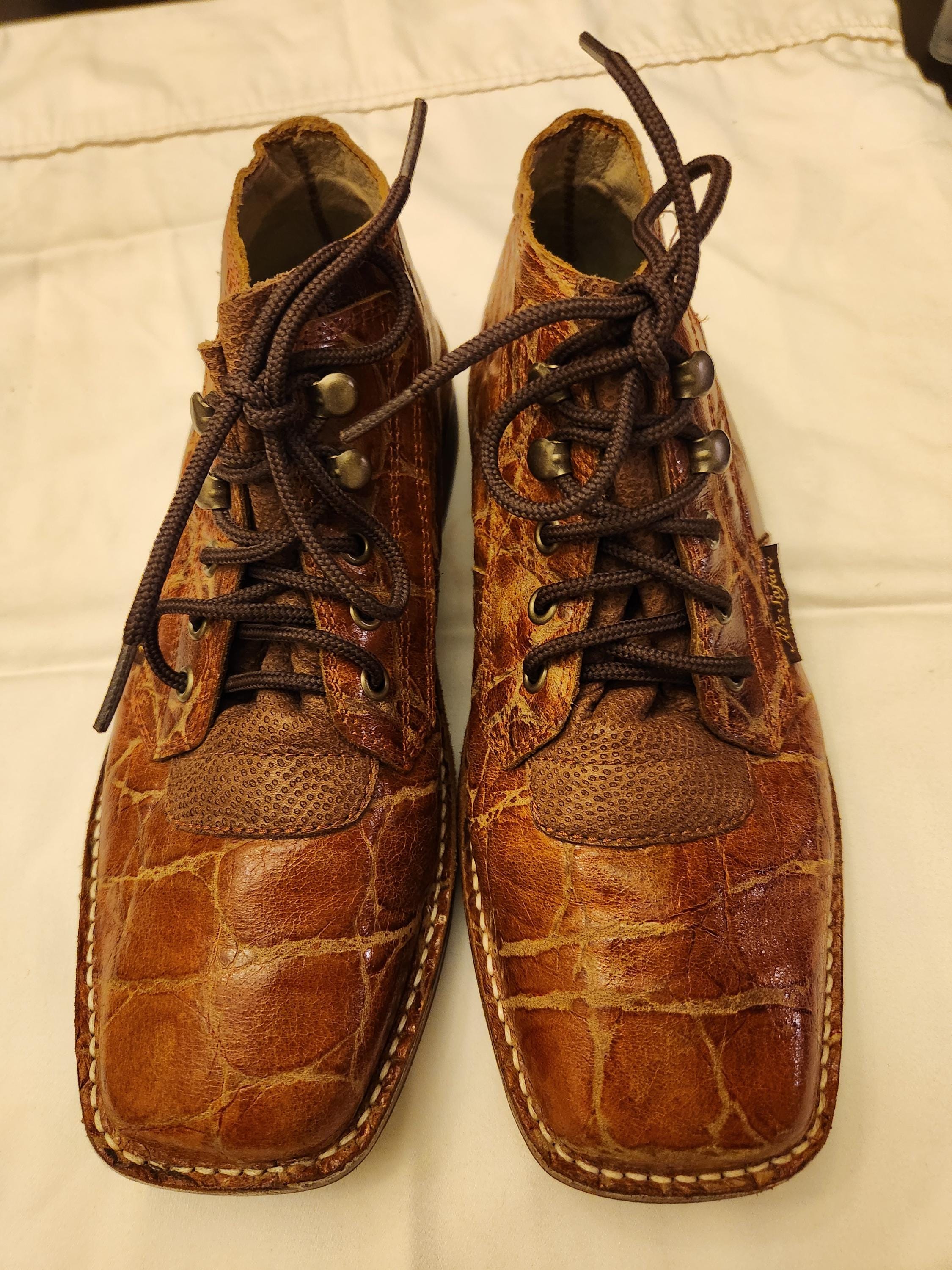 Al's Safaris by James Leddy Handmade Alligator Skin Boots Sz 7.5