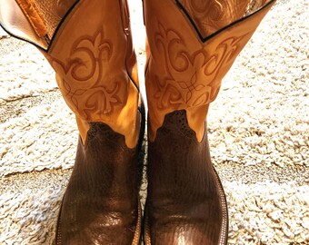 Vintage RIOS of MERCEDES Tan/brown Hand Stitched Western  display picture 3