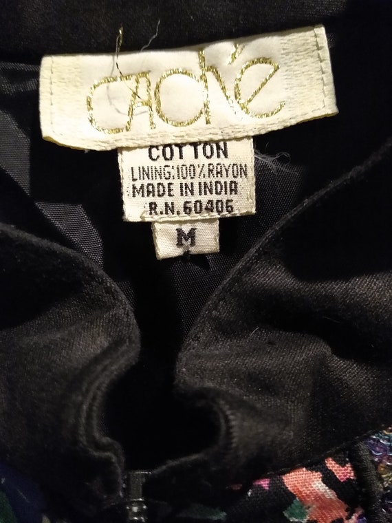 Vintage 80's CACHE' Patchwork Bomber Jacket Sz M - image 3