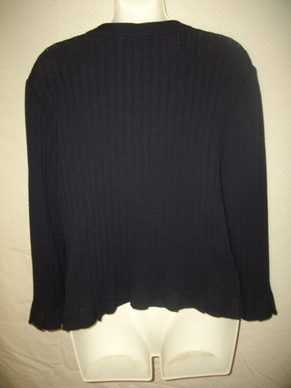Vintage St. John Wide Ribbed Button Front Knit Ca… - image 3