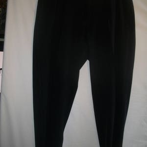 May include: A pair of black pleated pants.