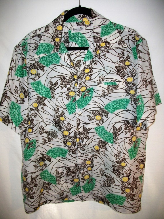 Vintage 70's Hawaii Nei Honolulu Hawaiian Shirt Sz