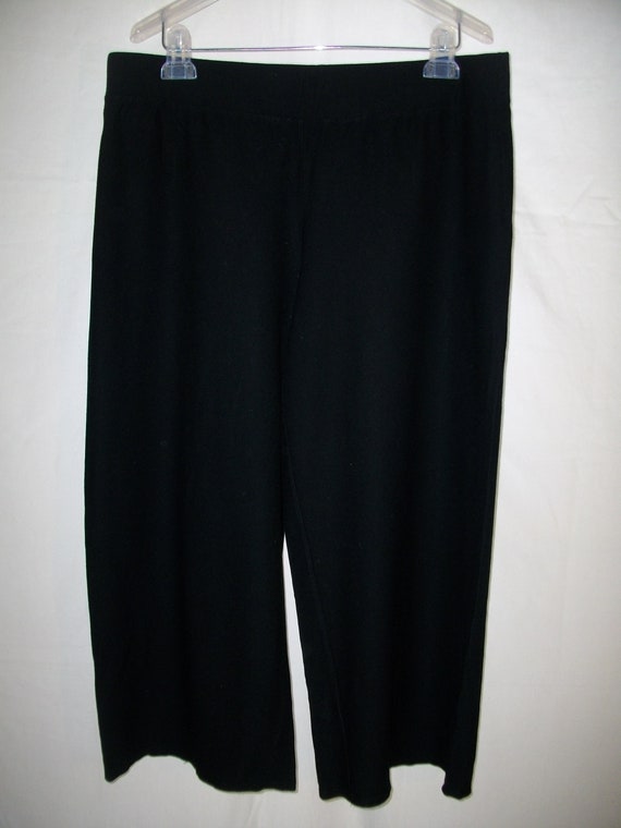 Vintage Eileen Fisher Wide Leg Viscose/nylon Stretch Cropped Pants