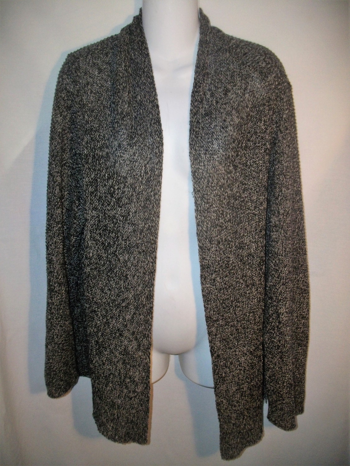 Eileen Fisher, Vintage 90's Eileen Fisher 100% Linen Open Front Cardigan 1X