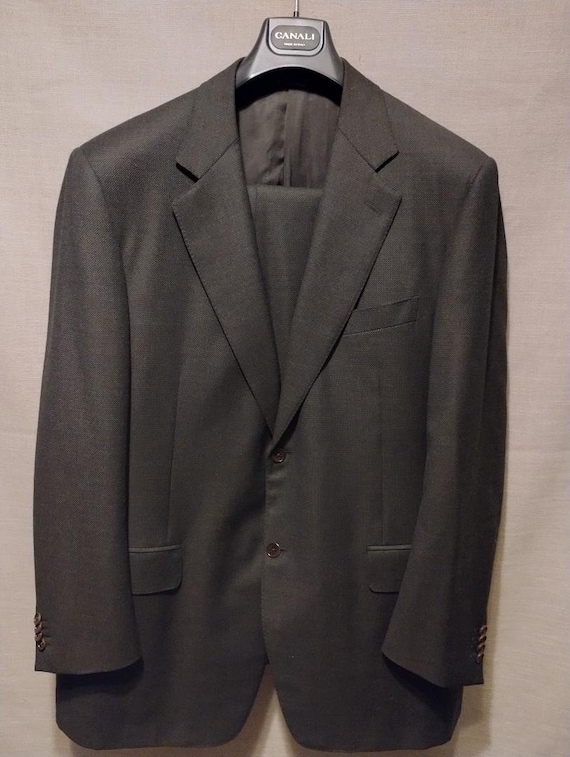 Vintage Canali 100% Wool 2 Button Suit Sz 44R.