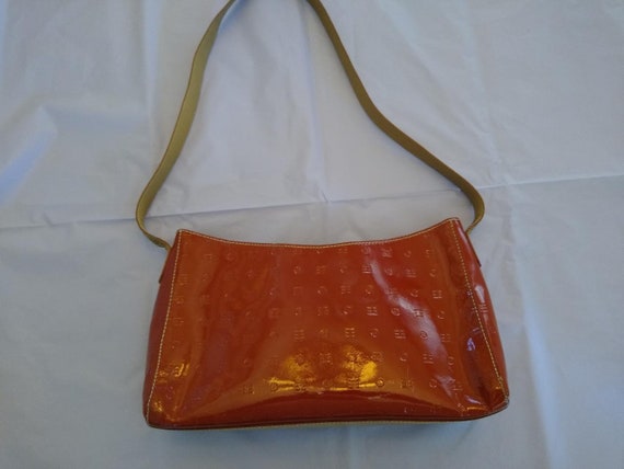 Arcadia Italian Made 2-Tone Patent Leather Handbag - image 1