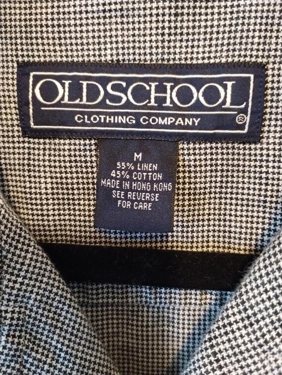 Vintage Old School Linen/Cotton Houndstooth Short… - image 3