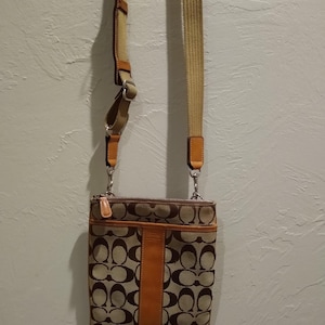 Vintage Coach Signature Canvas/leather Crossbody Shoulder Bag - Etsy