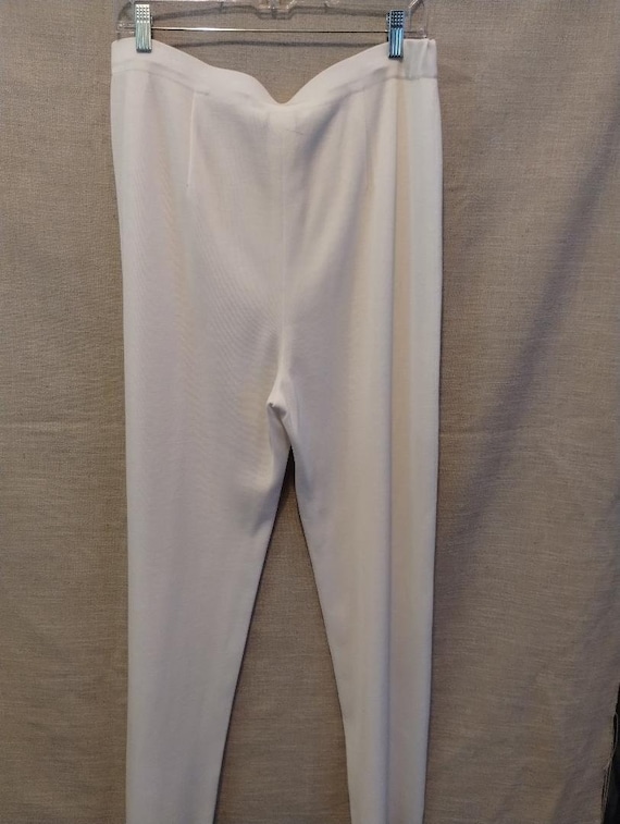 Vintage Exclusively Misook White Knit Pants Sz XL - image 2