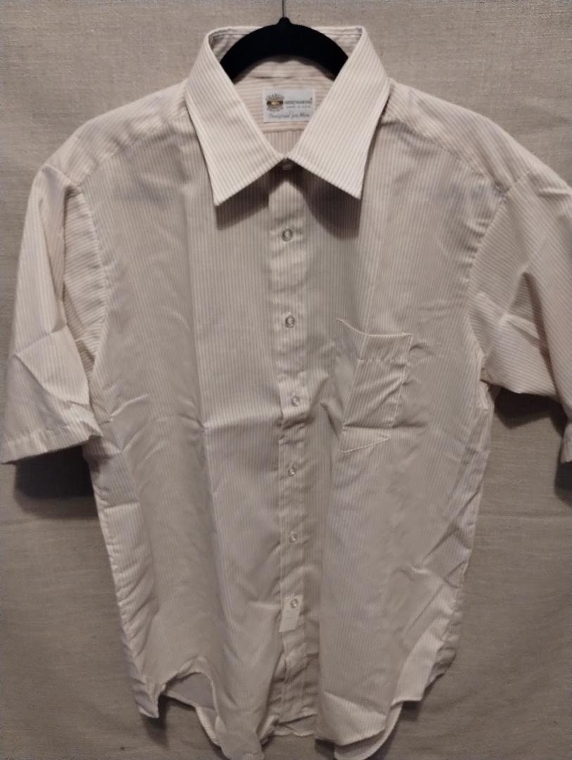 charlie brown dress shirt New Vintage Shirtmakers Button Front Pinstriped Short Sleeve Sz M eazy e charlie brown polo shirt