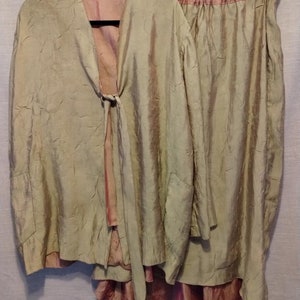 Vintage Noblu Crinkled Reversible Rayon/Polyester Top and Skirt Set Sz S
