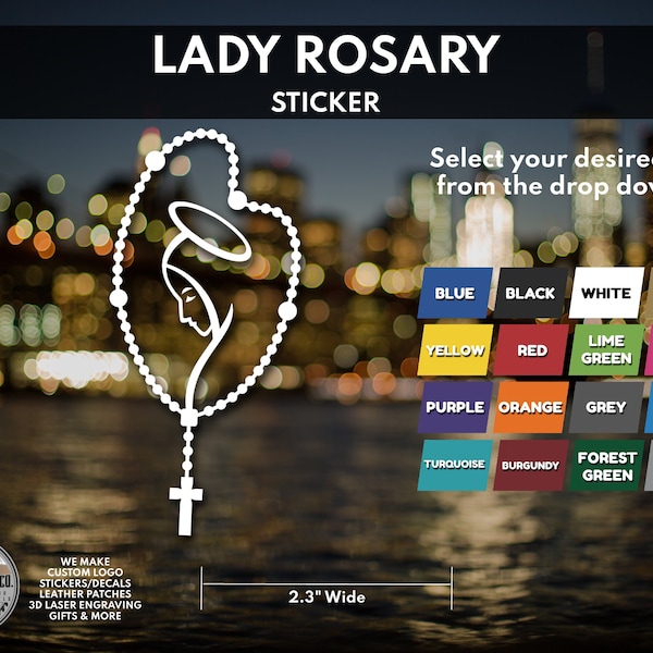Rosary | Rosario | Jesus | Christian | Cross | Church | Heal | Worship | Decal | Waterproof Stickers | Laminated for Durability