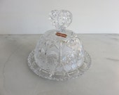 Echt Bleikristall Byrdes pattern,over 24 lead crystal, Handcut, Handpolished, Large cheese ball dish with lid, Hofbauer