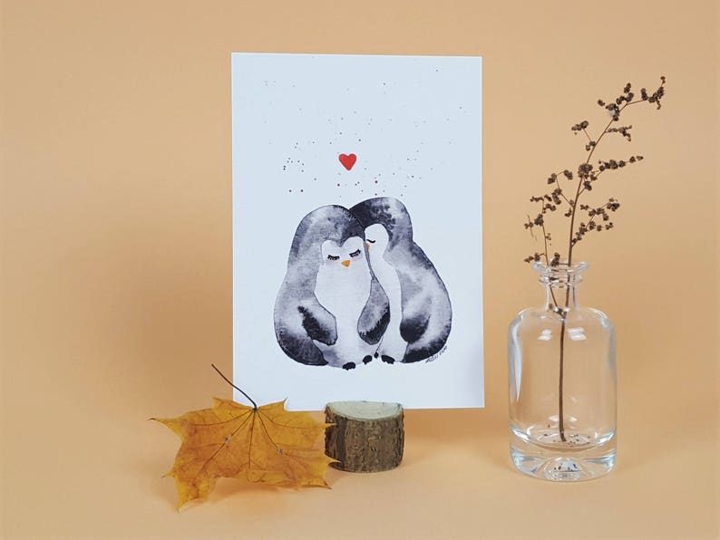 Postkarte Pinguin Liebe Bild 1