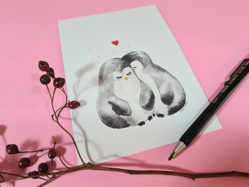 Postkarte Pinguin Liebe Bild 4