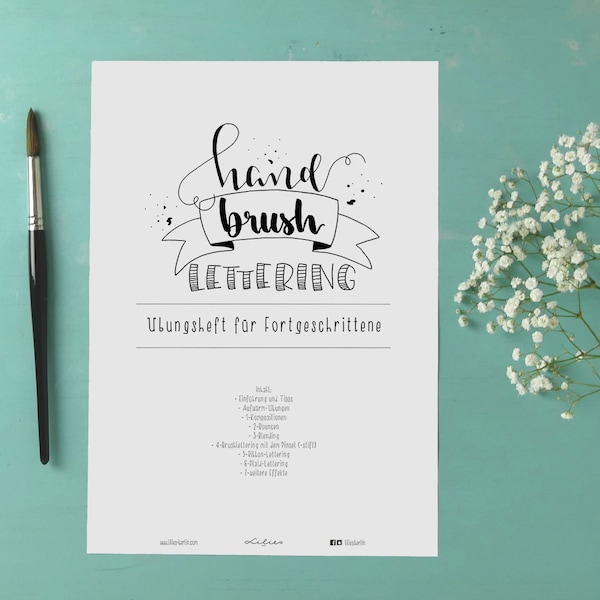 Handlettering & Brushlettering für Fortgeschrittene Übungsheft Anleitungsheft - Aufbau