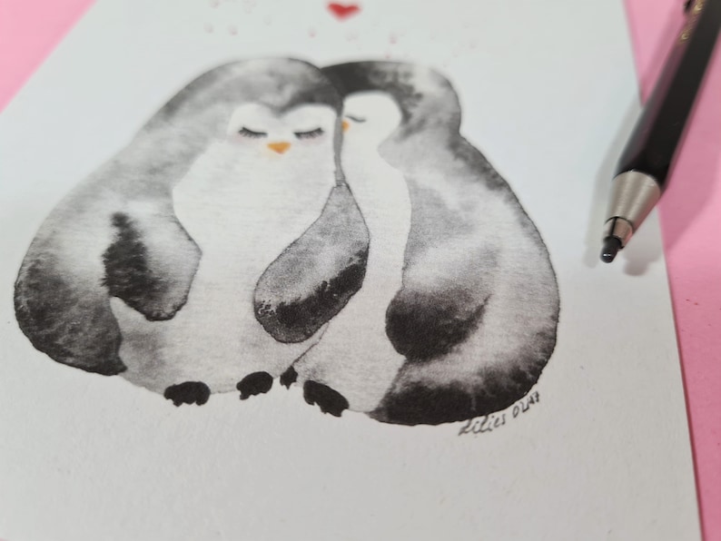 Postkarte Pinguin Liebe Bild 2