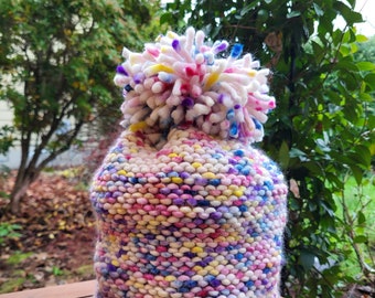 100% Merino Wool Rasta Hipster Knitted Slouchy Oversized Winter Beanie Hat