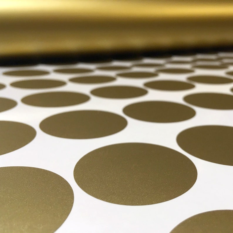 Metallic Gold Wall Decals Polka Dots Wall Decor 1 Etsy