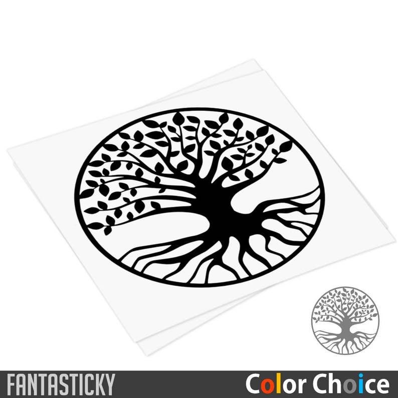 tree of life decal yggdrasil world tree sticker sacred tree | etsy