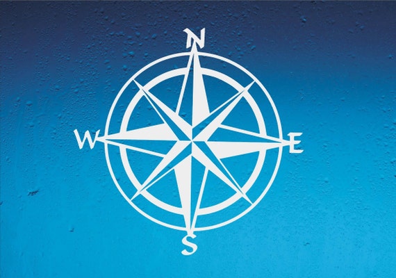 Celestial Compass Rose At Night Sticker