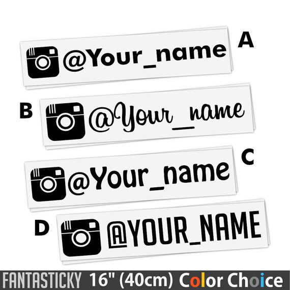 4x INSTAGRAM 16 40 cm Large Username IG Decal | Etsy