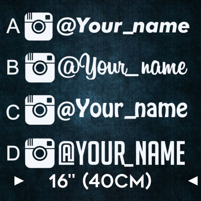 4x Instagram 16 40 Cm Large Username Ig Decal Etsy