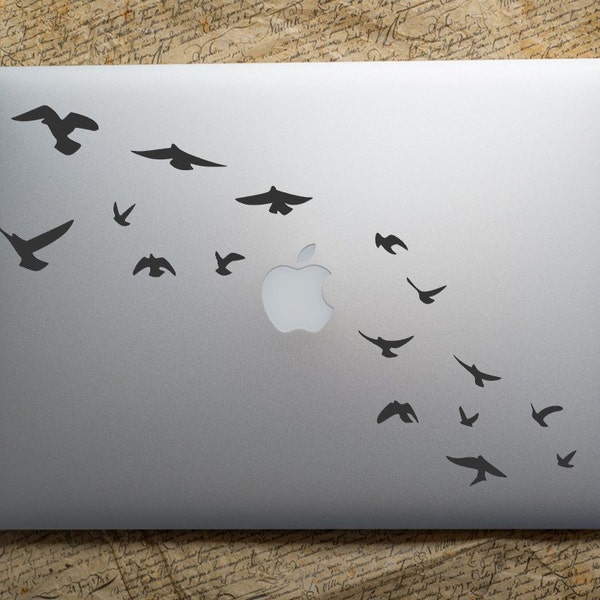 Vol d’oiseaux vinyle autocollant - sticker pour ordinateur portable - sticker Macbook - iPad Sticker - autocollant Macbook - ordinateur portable autocollant